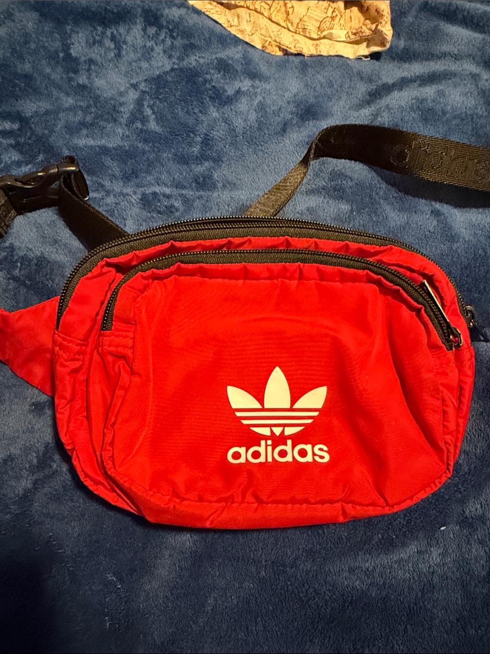 adidas Originals Red Trefoil Belt Bag with Black Strap
